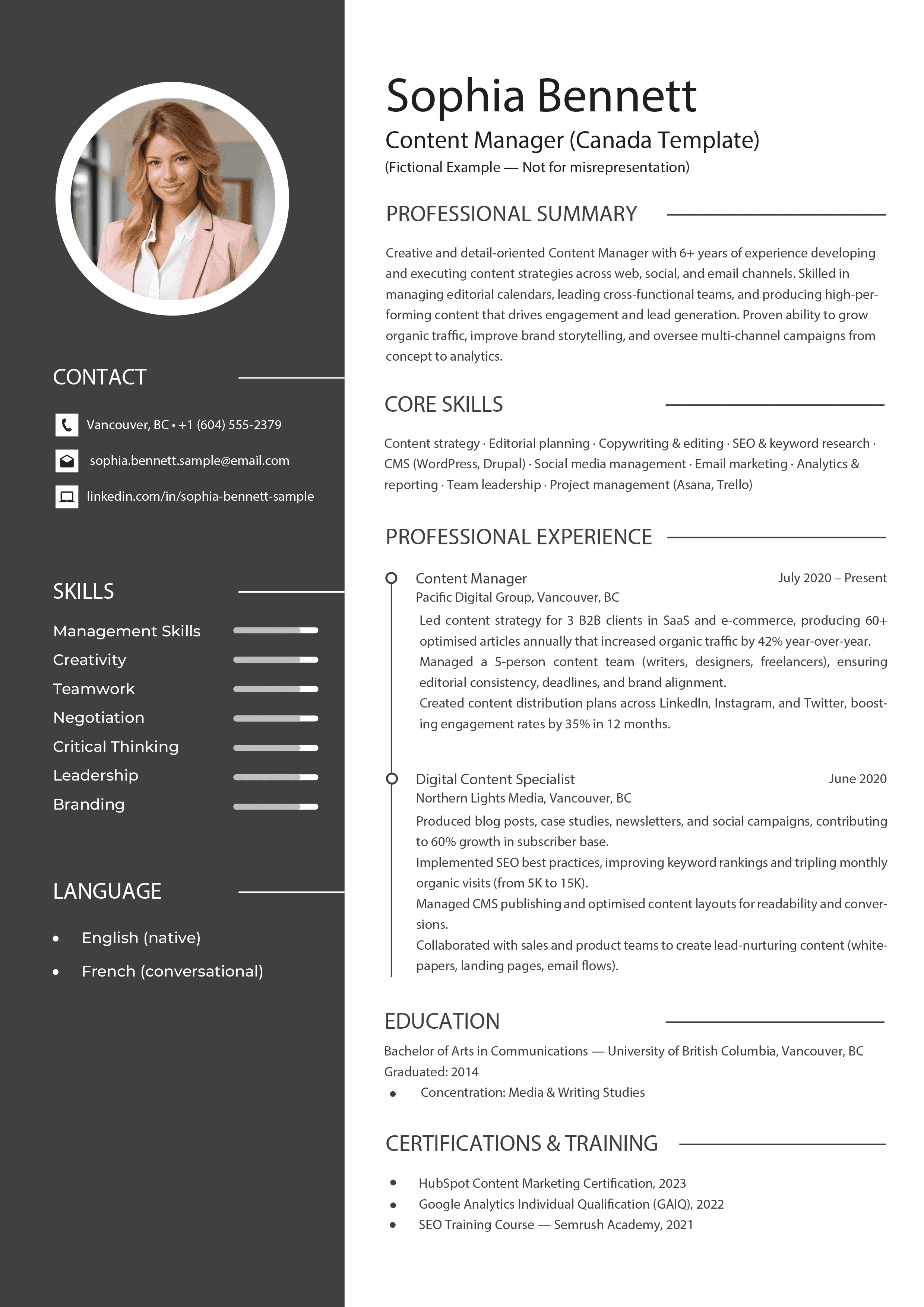 Tips for writing a Canadian CV and cover letter