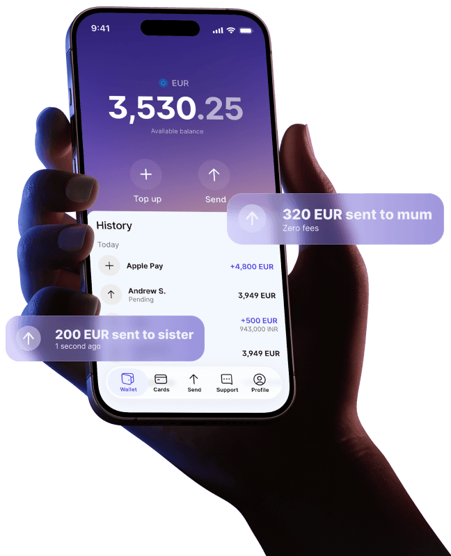 Everything in one place in your Profee app: track, save, spend and send money online