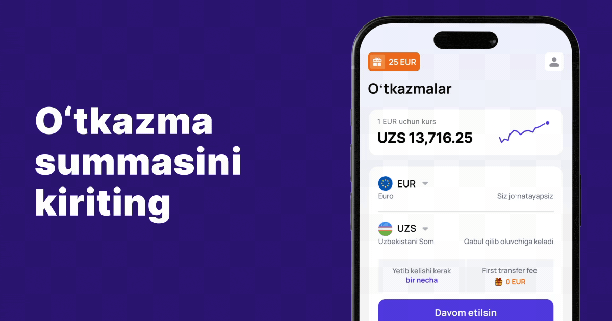 Yevropadan O'zbekistonga pul yuborish – so'm va dollar olish | Profee