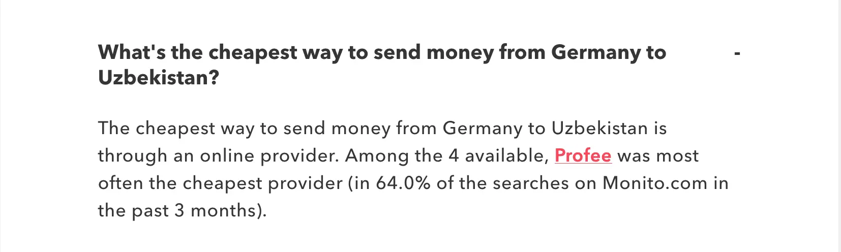 Comparing the cheapest transfer options from Europe to Uzbekistan | Profee
