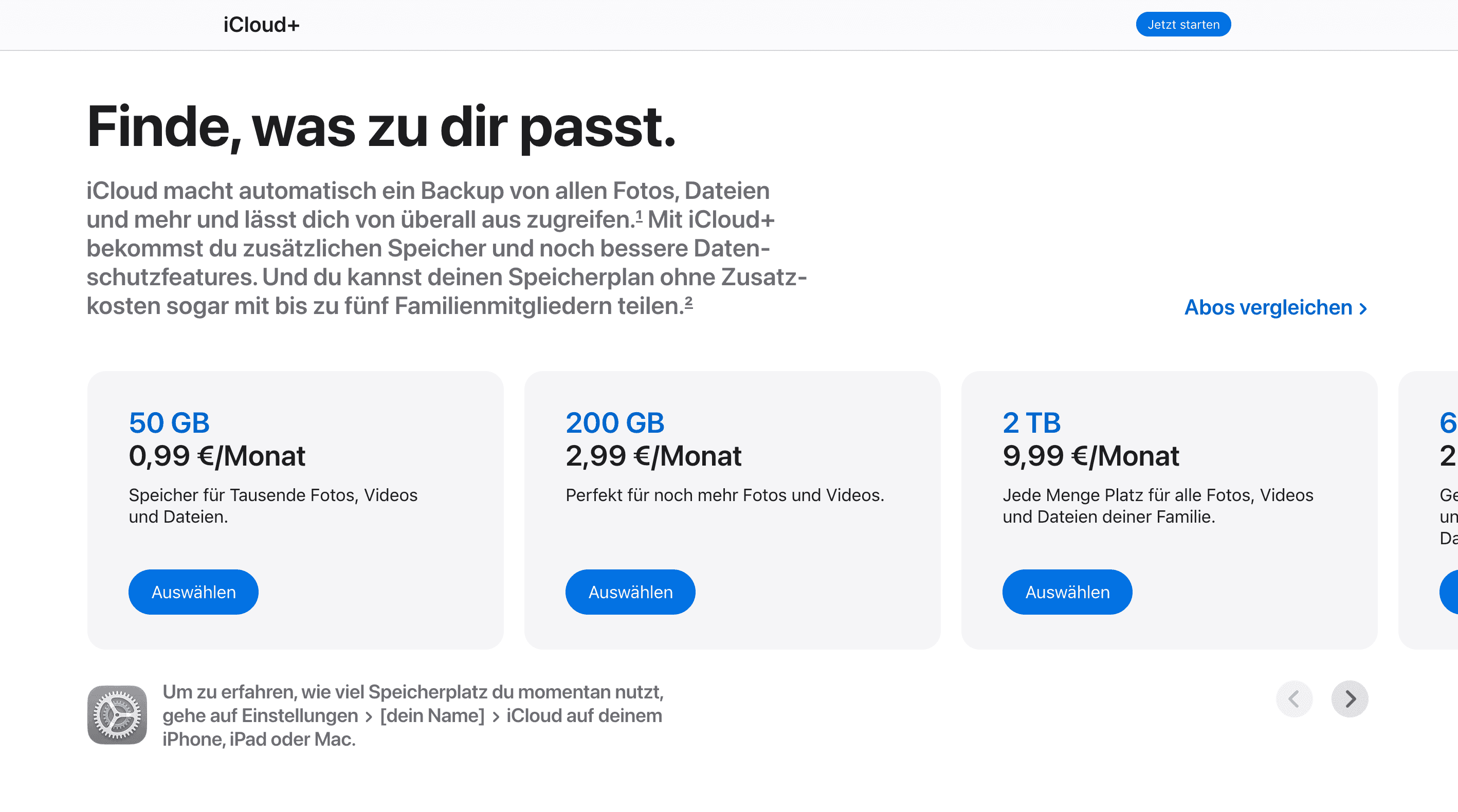 iCloud prices in Germany: storage plans compared | Profee
