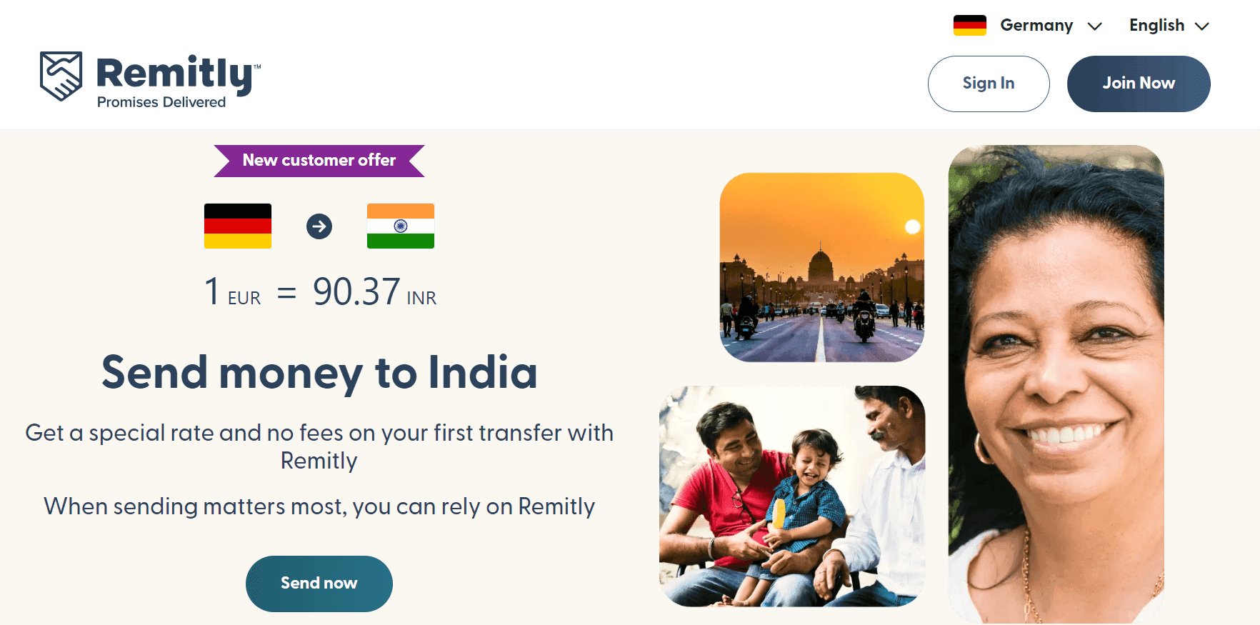 How to send money from Germany to India