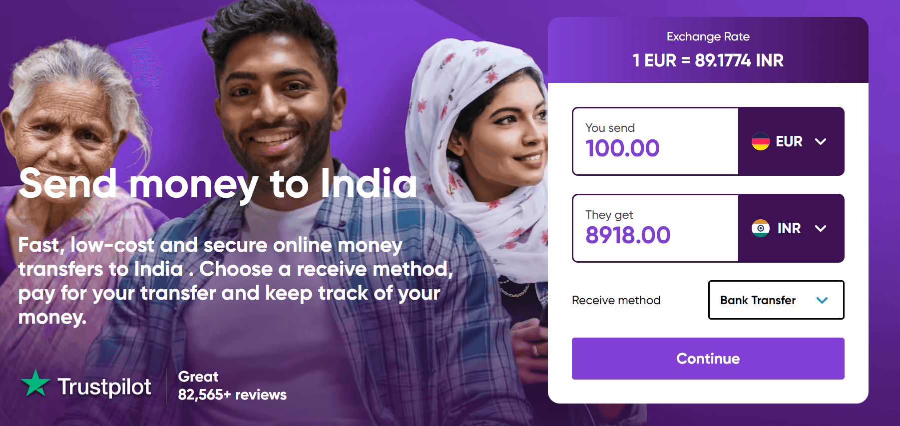 How to send money from Germany to India